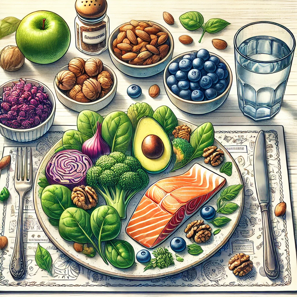 DALL·E 2024-11-01 13.14.08 - An illustration of a nutritious meal designed to enhance memory and brain health, featuring f.webp