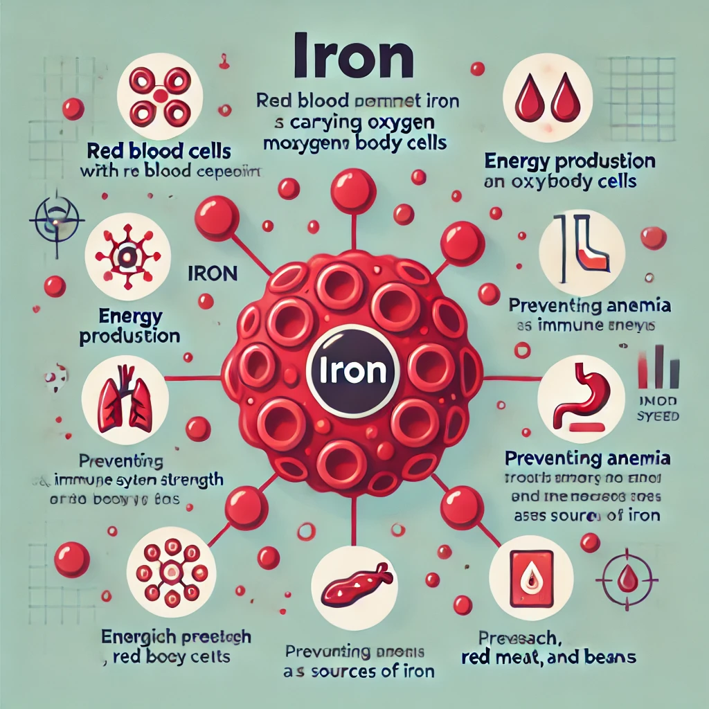 DALL·E 2024-11-13 04.59.05 - An informative illustration about iron',s role in the human body. Show a simplified image.webp